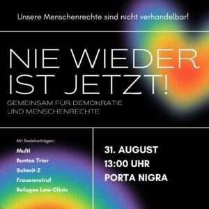 Nie wieder ist jetzt Demo am 31.08.2024 in Trier